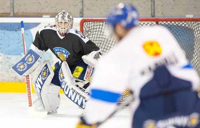 Joni Ortio Leijonien harjoituksissa maanantaina. Ortio_Joni_Leijonat_harjoitukset_02042012.jpg